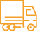 A orange delivery truck