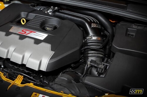 2015 FORD FOCUS ST BUILD USING COBB STAGE 3 TUNING PACKAGE close up on car with Ace Performance Auto in Gilbert and Queen Creek AZ