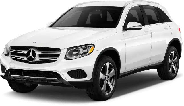 Image of brand new white Mercedes sedan