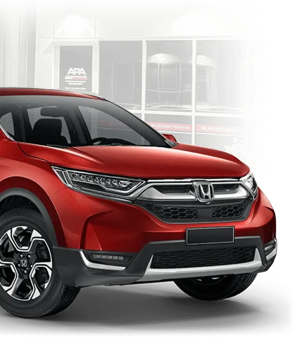 Red Honda SUV vehicle parked outside of APA Auto & Fleet Care in Gilbert, AZ, AZ